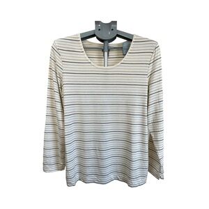 Chico's Long Sleeve Tee Off White Size 2